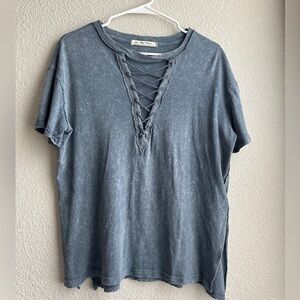 WE THE FREE OVERSIZED LACE UP TOP